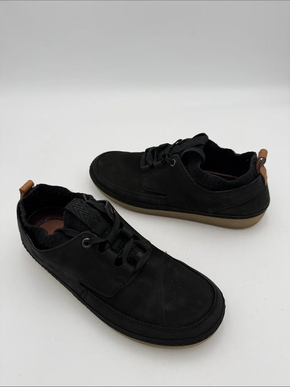 Clarks nature Men's Black Casual Lace-Up Shoes 8.5 leather upper casual office
